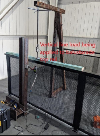 Balustrade Sytem Testing - Vertical Line Load